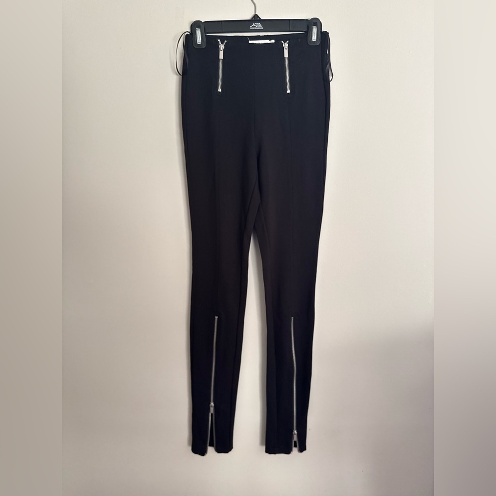 ANTHROPOLOGIE NWT Avec Les Filles Faux  Zipper Skinny Moto Pants size XS